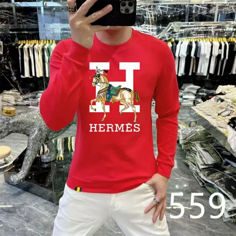 hermes sweatshirt manches longues pour homme s_1267513